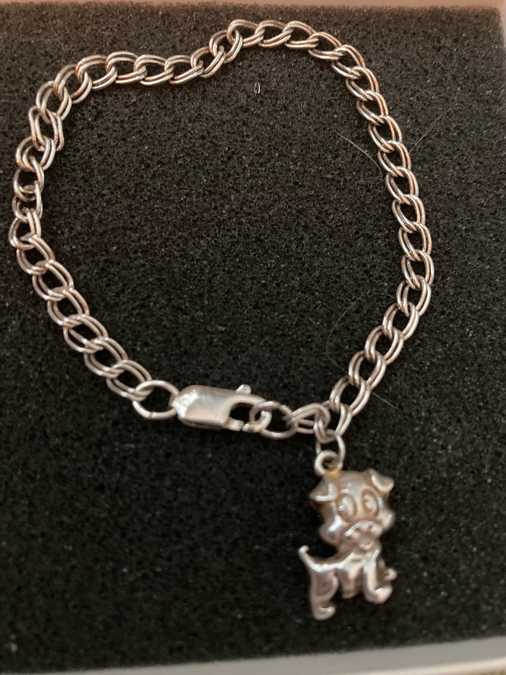 Sterling Silver Bracelet with dog charm